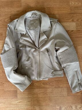 Blank NYC Grey Textured Moto Jacket